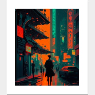 Cyberpunk neon city Posters and Art